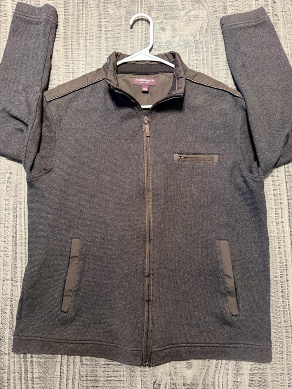 Johnston & Murphy Brown Melange Full-Zip Knit Jacket